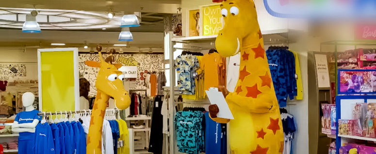 Geoffrey giraffe is whose mascot?