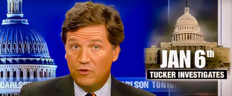 In his own words, how did Tucker Carlson feel towards Donald Trump while promoting his election lies?