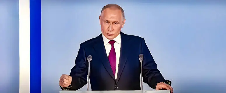 According to his 2023 State-of-the-Nation speech, how does Vladimir Putin plan to fight Western sanctions in the future?