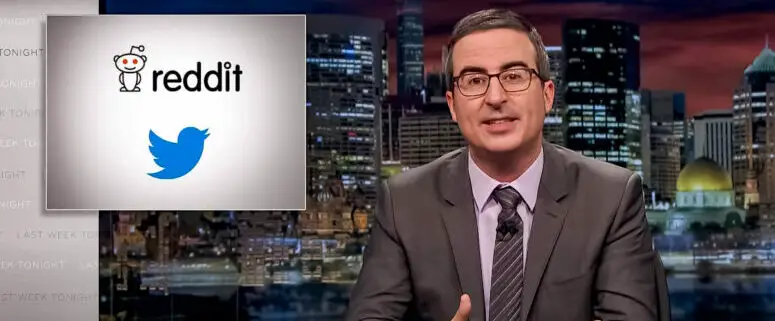 Why were images of John Oliver the only pictures uploaded to Reddit's most popular picture channels in mid-June 2023?
